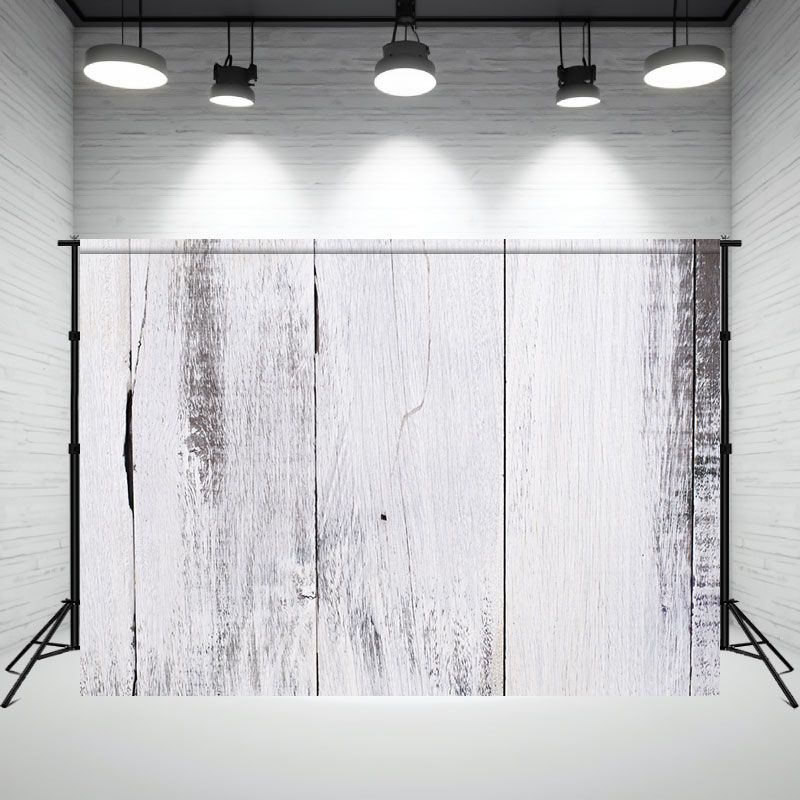 Faded White Wooden Planks Photography Backdrop - Layoris