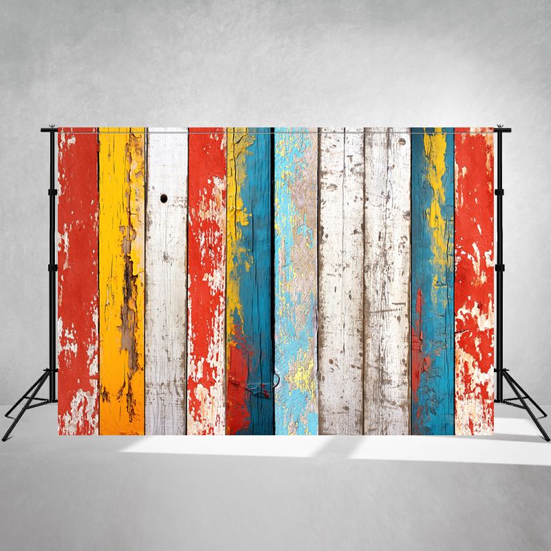 Faded Colored Vertical Wood Planks Photo Backdrop - Layoris
