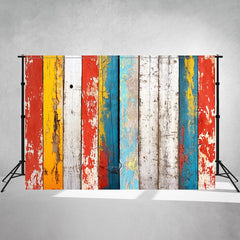 Faded Colored Vertical Wood Planks Photo Backdrop - Layoris