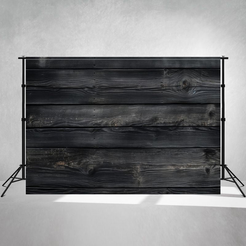 Black Old Wood Plank Texture Photography Backdrop - Layoris