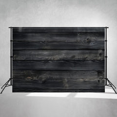 Black Old Wood Plank Texture Photography Backdrop - Layoris