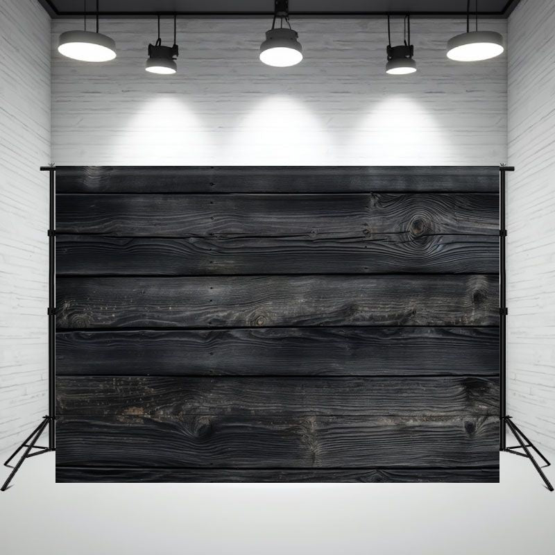 Black Old Wood Plank Texture Photography Backdrop - Layoris