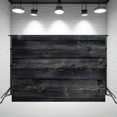 Black Old Wood Plank Texture Photography Backdrop - Layoris
