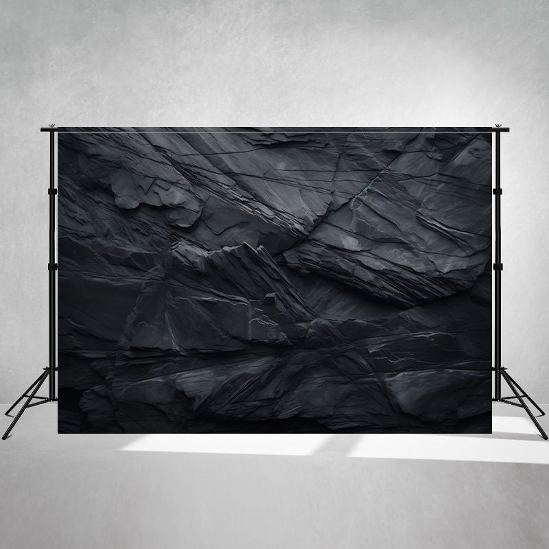 Black Stone Cut Texture Photography Backdrop - Layoris