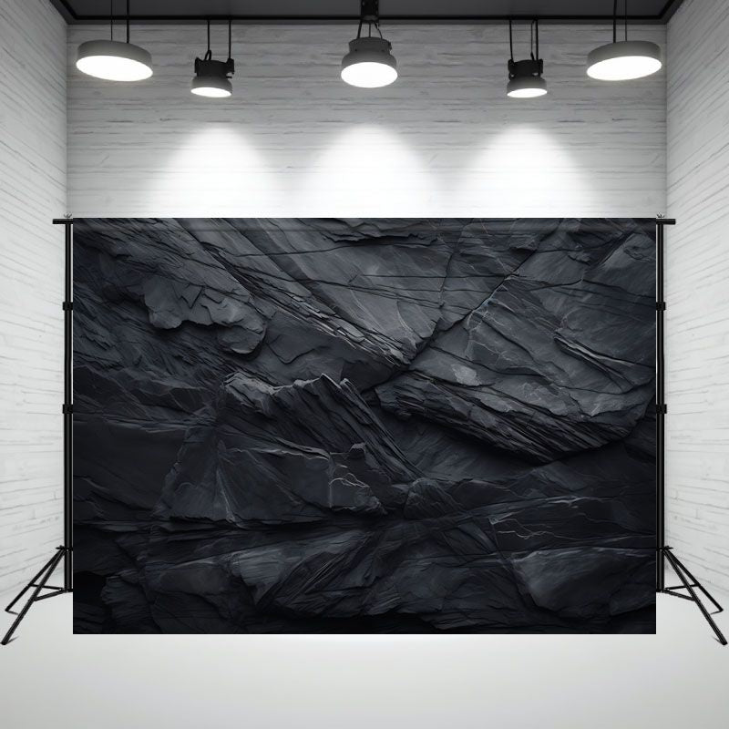 Black Stone Cut Texture Photography Backdrop - Layoris