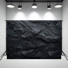 Black Stone Cut Texture Photography Backdrop - Layoris