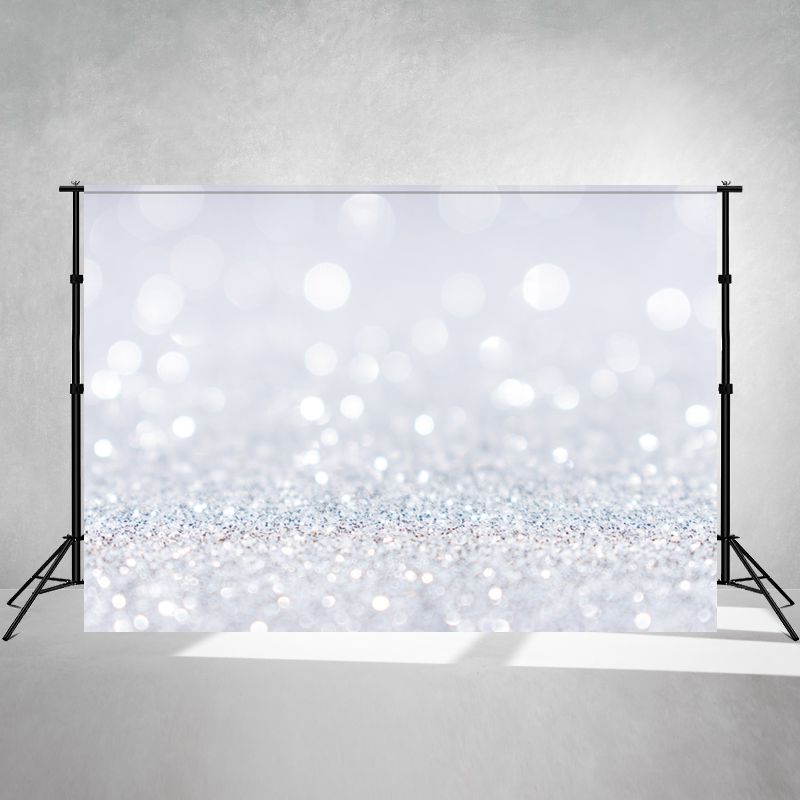 Wjite Gradient Glitter Shining Photo Backdrop - Layoris