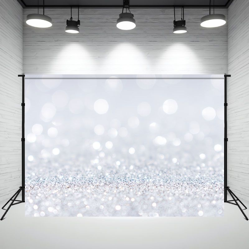 Wjite Gradient Glitter Shining Photo Backdrop - Layoris