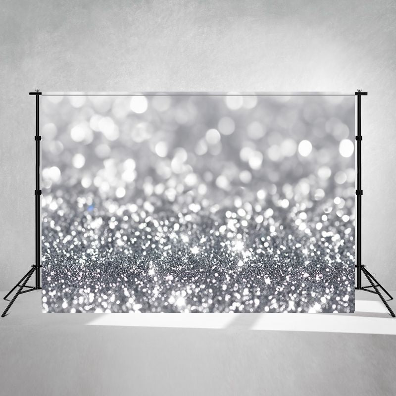 Silver Gradient Glitter Shining Photo Backdrop - Layoris