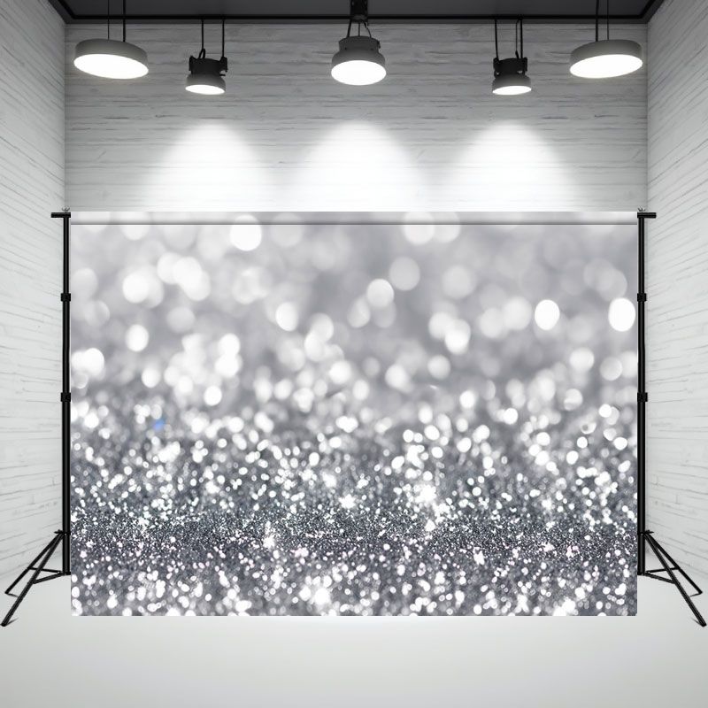 Silver Gradient Glitter Shining Photo Backdrop - Layoris
