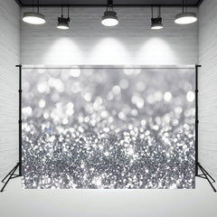 Silver Gradient Glitter Shining Photo Backdrop - Layoris