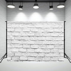 Timeless White Brick Wall Photography Backdrop - Layoris