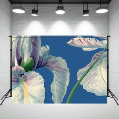 Magnificent Flowers On Blue Background Backdrop - Layoris