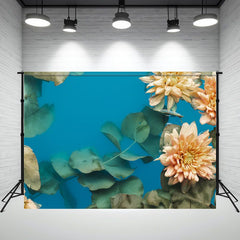 Flesh Pink Flowers With Leaves Photo Backdrop - Layoris