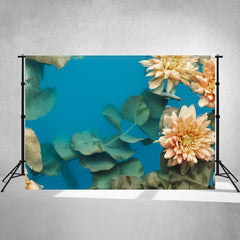 Flesh Pink Flowers With Leaves Photo Backdrop - Layoris