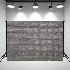 Gray Neat Brick Wall Studio Portrait Backdrop - Layoris