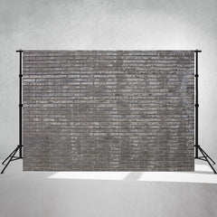Gray Neat Brick Wall Studio Portrait Backdrop - Layoris
