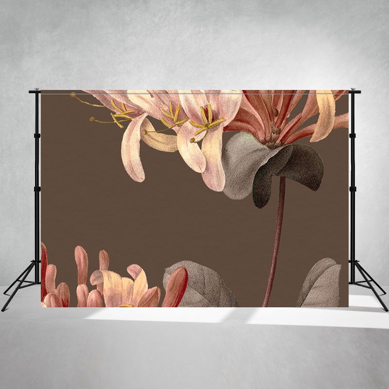 Fashion Brown Large Flower Photography Backdrop - Layoris