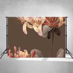 Fashion Brown Large Flower Photography Backdrop - Layoris