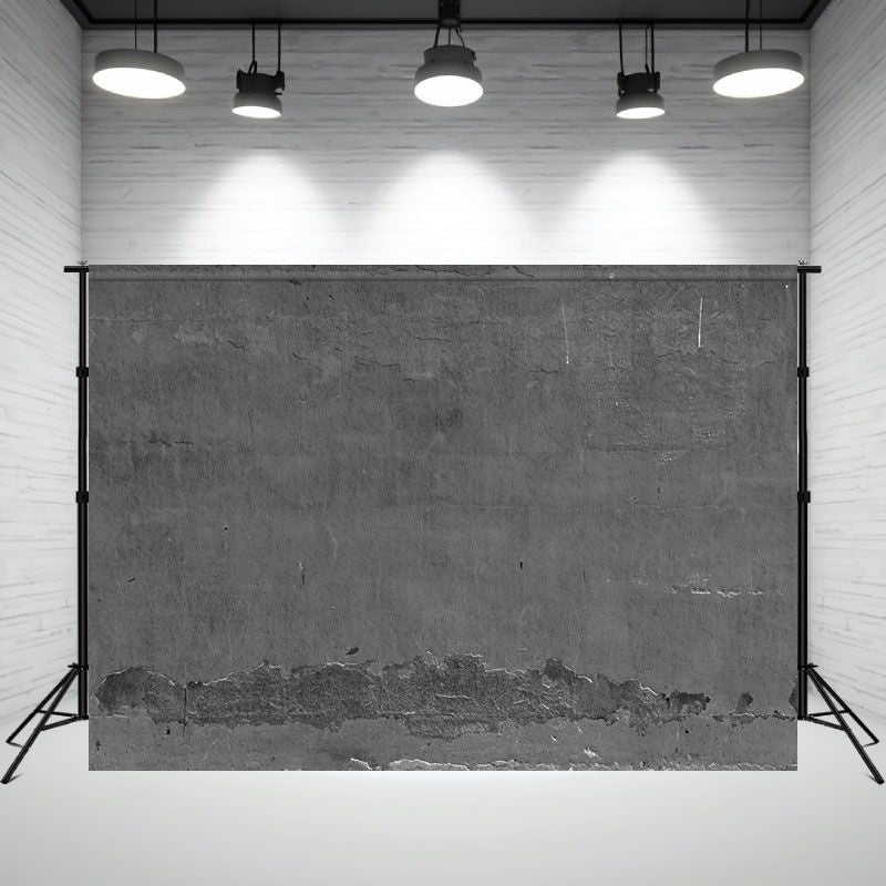Dark Gray Cement Wall Portrait Photo Backdrop - Layoris