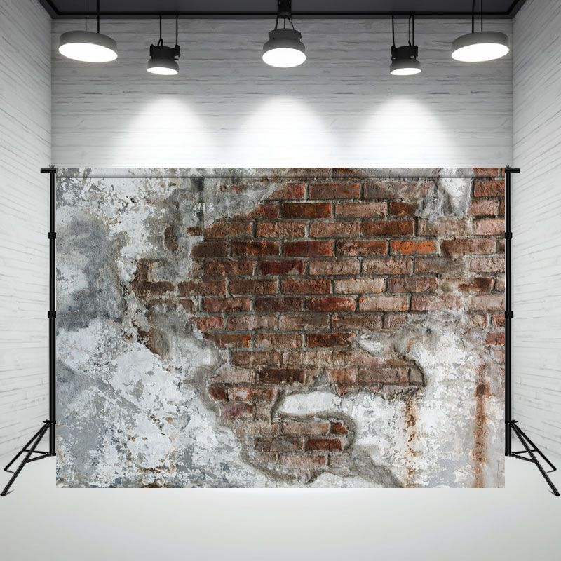 Vintage Shabby Red Brick Wall Photo Backdrop - Layoris