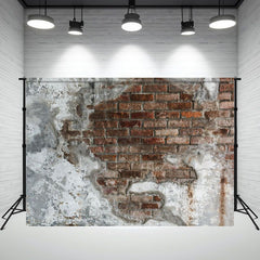 Vintage Shabby Red Brick Wall Photo Backdrop - Layoris