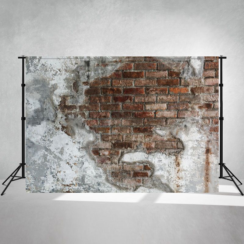 Vintage Shabby Red Brick Wall Photo Backdrop - Layoris