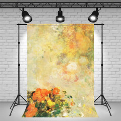 Orange Retro Oil Painting Woman Photo Backdrop - Layoris