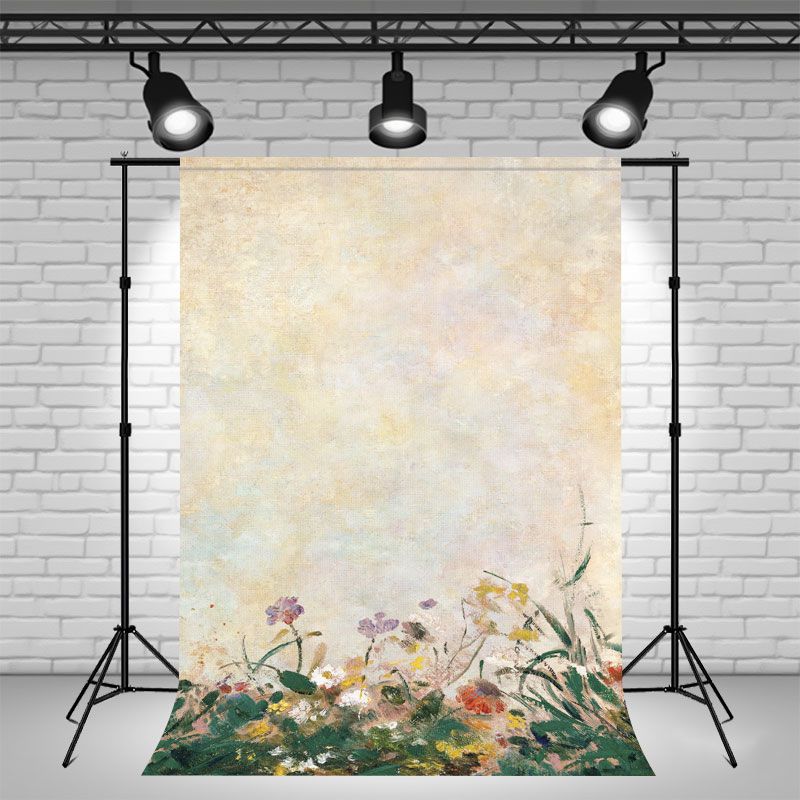 Vertical Oil Painting Abstract Flower Backdrop - Layoris