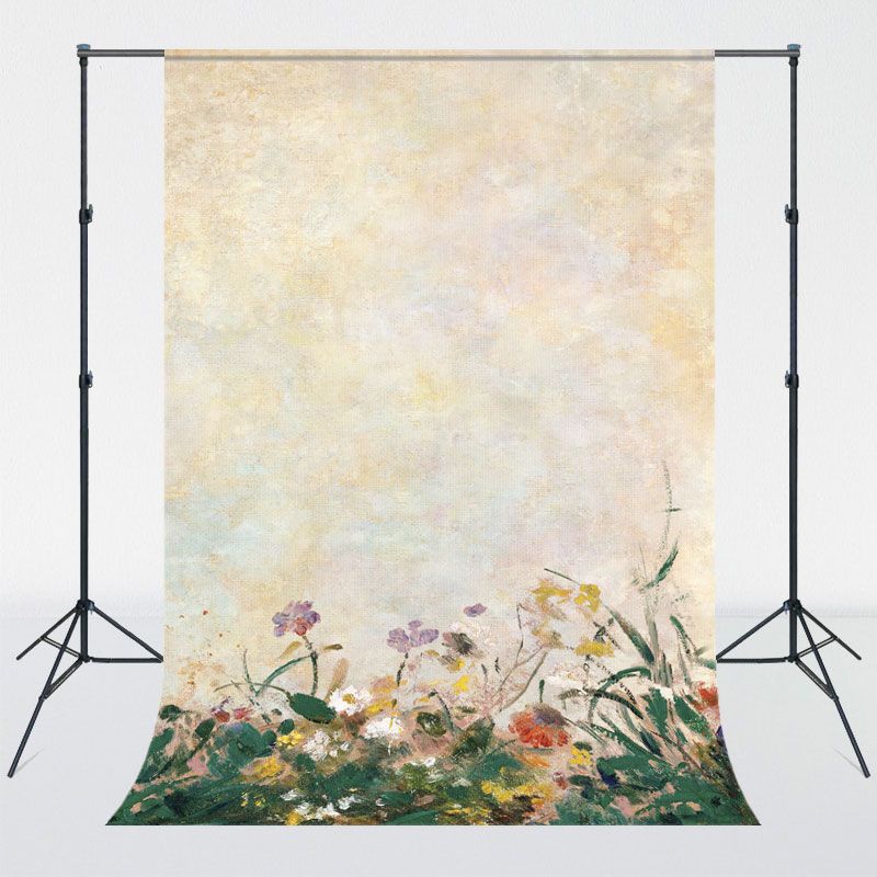 Vertical Oil Painting Abstract Flower Backdrop - Layoris