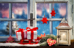 Wooden Window Gift Christmas Photo Backdrop - Layoris