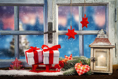 Wooden Window Gift Christmas Photo Backdrop - Layoris