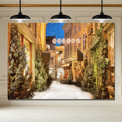 Layoris Snow Festival Street Building Christmas Backdrop