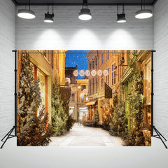 Layoris Snow Festival Street Building Christmas Backdrop