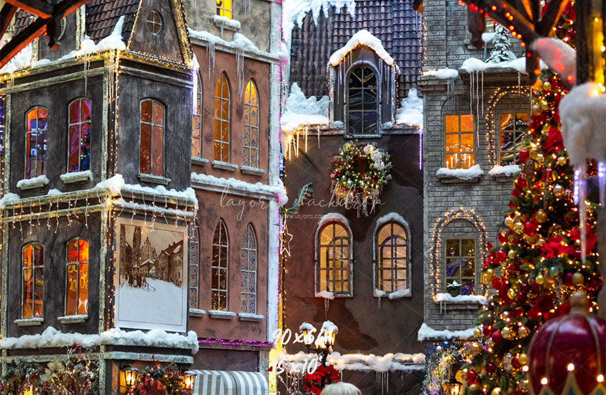 European Architectural Christmas Backdrop - Layoris