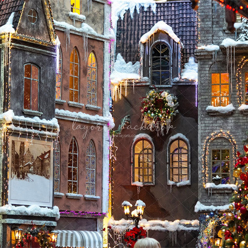 European Architectural Christmas Backdrop - Layoris
