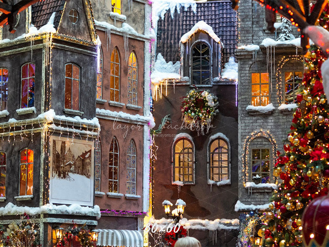 European Architectural Christmas Backdrop - Layoris