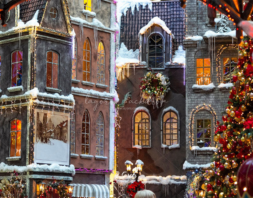 European Architectural Christmas Backdrop - Layoris