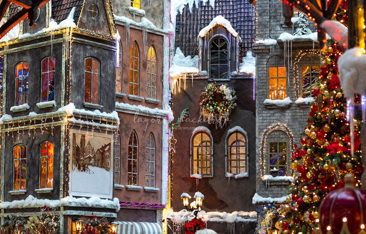European Architectural Christmas Backdrop - Layoris