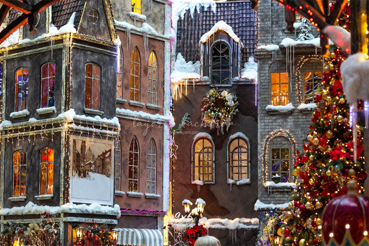 European Architectural Christmas Backdrop - Layoris
