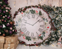 Clock Christmas Tree Holiday Backdrop - Layoris