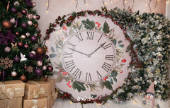 Clock Christmas Tree Holiday Backdrop - Layoris