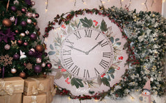 Clock Christmas Tree Holiday Backdrop - Layoris