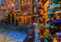 Retro Building Christmas Photo Backdrop - Layoris