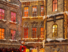 European Castle Christmas Photo Backdrop - Layoris