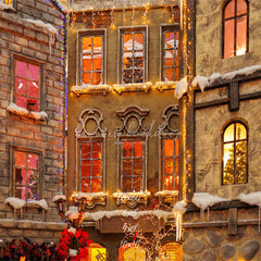 European Castle Christmas Photo Backdrop - Layoris