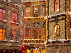 European Castle Christmas Photo Backdrop - Layoris