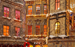 European Castle Christmas Photo Backdrop - Layoris