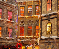 European Castle Christmas Photo Backdrop - Layoris