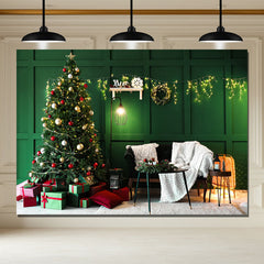 Layoris Green Wall Garland Lights Christmas Backdrop